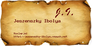 Jeszenszky Ibolya névjegykártya